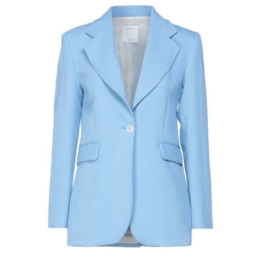 SANDRO Paris | NEW $490 Baby Sky Blue Ciel Blazer Quiet Luxury Workwear 34 - Picture 16 of 16